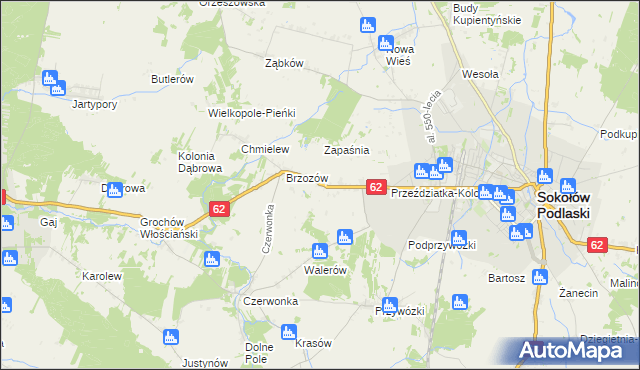 mapa Brzozów-Kolonia, Brzozów-Kolonia na mapie Targeo