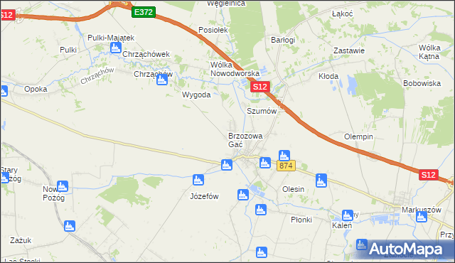 mapa Brzozowa Gać, Brzozowa Gać na mapie Targeo