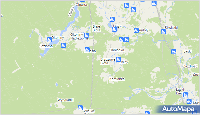 mapa Brzozowe Błota, Brzozowe Błota na mapie Targeo