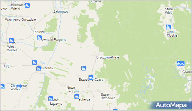 mapa Brzozowo-Maje, Brzozowo-Maje na mapie Targeo