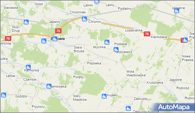 mapa Brzuskowola, Brzuskowola na mapie Targeo