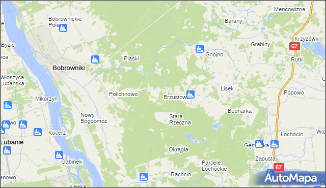 mapa Brzustowa, Brzustowa na mapie Targeo