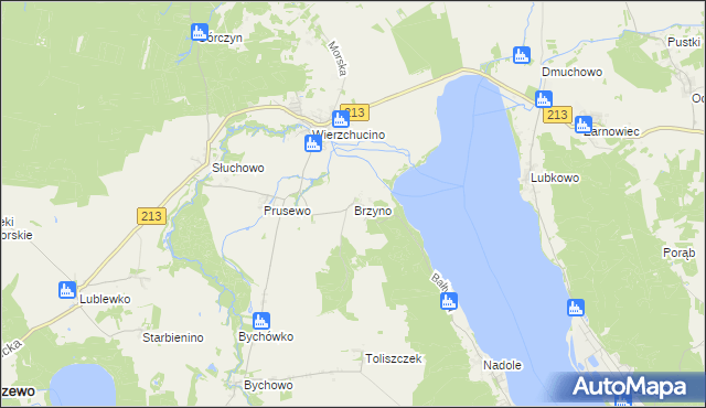 mapa Brzyno, Brzyno na mapie Targeo