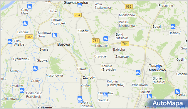 mapa Brzyście gmina Gawłuszowice, Brzyście gmina Gawłuszowice na mapie Targeo