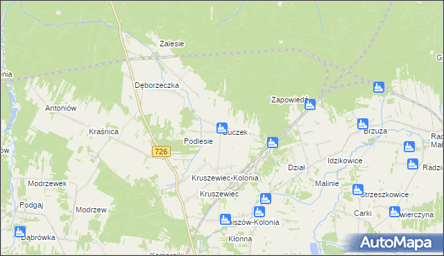 mapa Buczek gmina Poświętne, Buczek gmina Poświętne na mapie Targeo