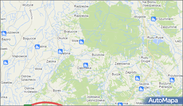 mapa Buczków gmina Rzezawa, Buczków gmina Rzezawa na mapie Targeo