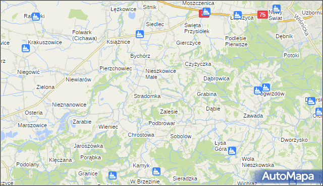 mapa Buczyna gmina Bochnia, Buczyna gmina Bochnia na mapie Targeo