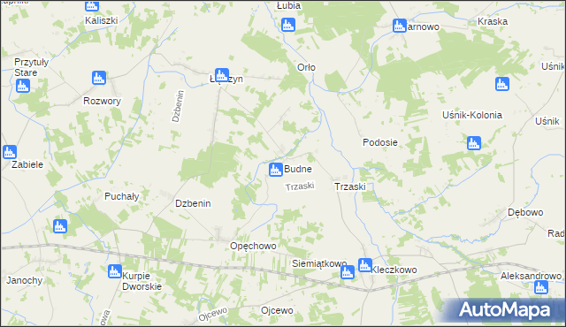 mapa Budne gmina Troszyn, Budne gmina Troszyn na mapie Targeo