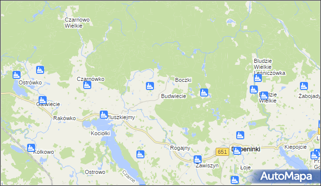 mapa Budwiecie, Budwiecie na mapie Targeo