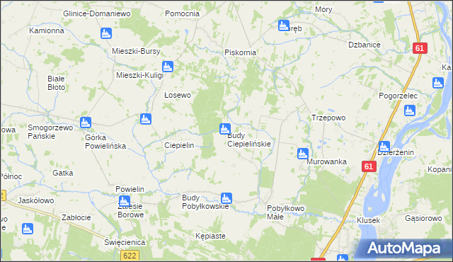 mapa Budy Ciepielińskie, Budy Ciepielińskie na mapie Targeo
