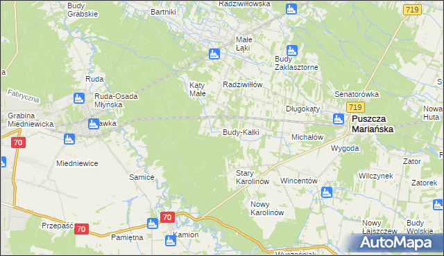 mapa Budy-Kałki, Budy-Kałki na mapie Targeo