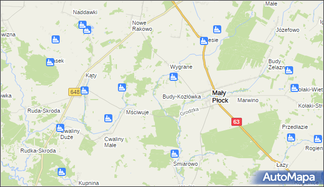 mapa Budy-Kozłówka, Budy-Kozłówka na mapie Targeo