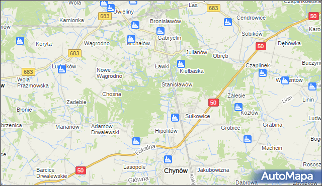 mapa Budy Sułkowskie gmina Chynów, Budy Sułkowskie gmina Chynów na mapie Targeo