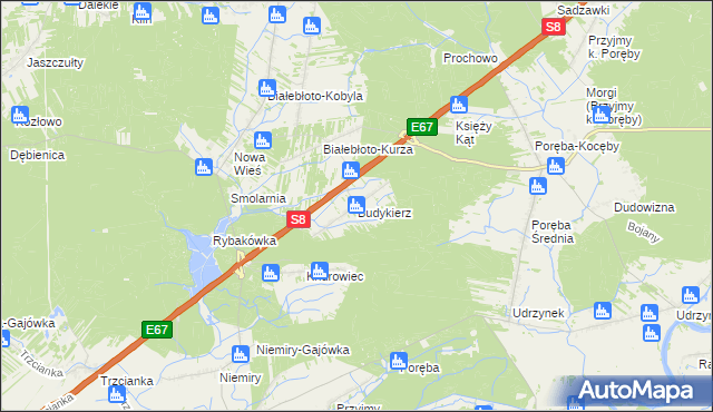 mapa Budykierz, Budykierz na mapie Targeo