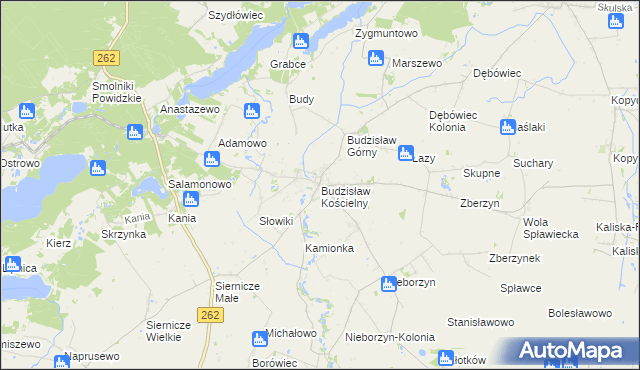 mapa Budzisław Kościelny, Budzisław Kościelny na mapie Targeo