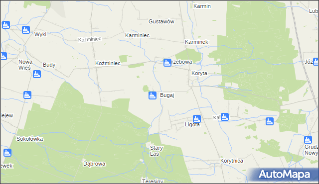 mapa Bugaj gmina Raszków, Bugaj gmina Raszków na mapie Targeo