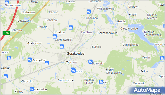 mapa Bujnice-Kolonia, Bujnice-Kolonia na mapie Targeo