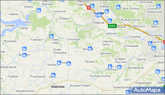 mapa Bukowie gmina Kunów, Bukowie gmina Kunów na mapie Targeo