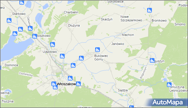 mapa Bukówiec Górny, Bukówiec Górny na mapie Targeo