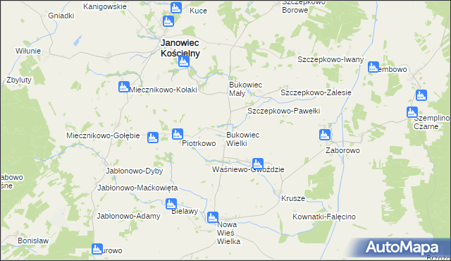 mapa Bukowiec Wielki, Bukowiec Wielki na mapie Targeo