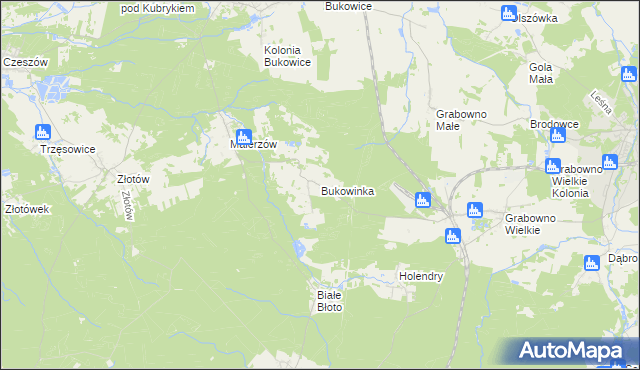 mapa Bukowinka, Bukowinka na mapie Targeo