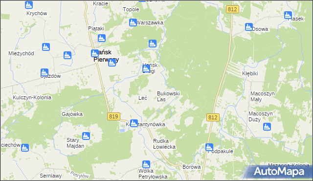 mapa Bukowski Las, Bukowski Las na mapie Targeo