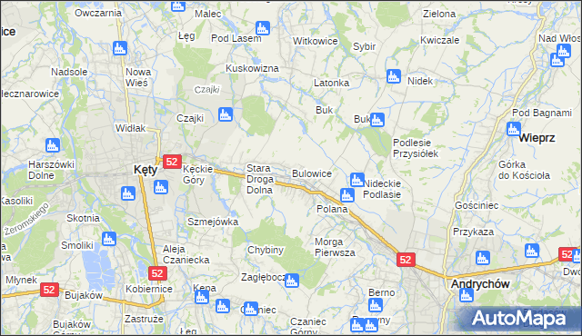 mapa Bulowice, Bulowice na mapie Targeo