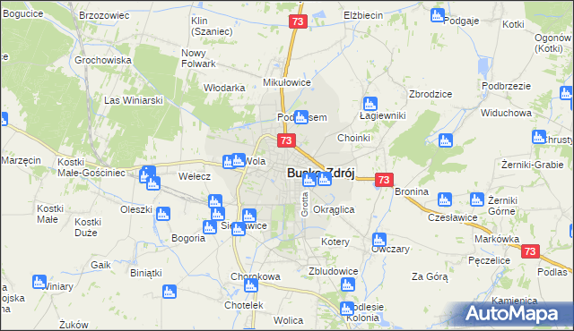 mapa Busko-Zdrój, Busko-Zdrój na mapie Targeo