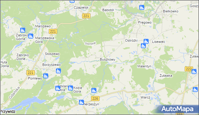 mapa Buszkowy, Buszkowy na mapie Targeo