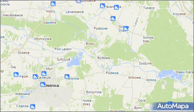 mapa Bydłowa, Bydłowa na mapie Targeo