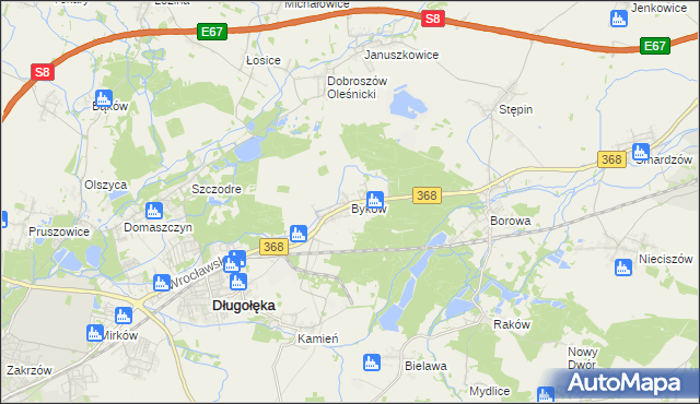 mapa Byków, Byków na mapie Targeo