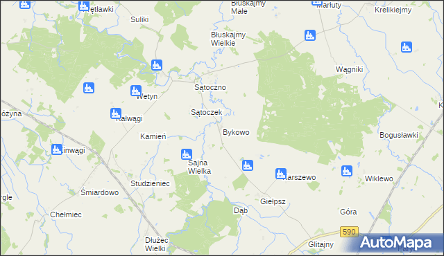 mapa Bykowo, Bykowo na mapie Targeo