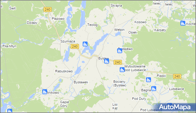 mapa Bysław, Bysław na mapie Targeo