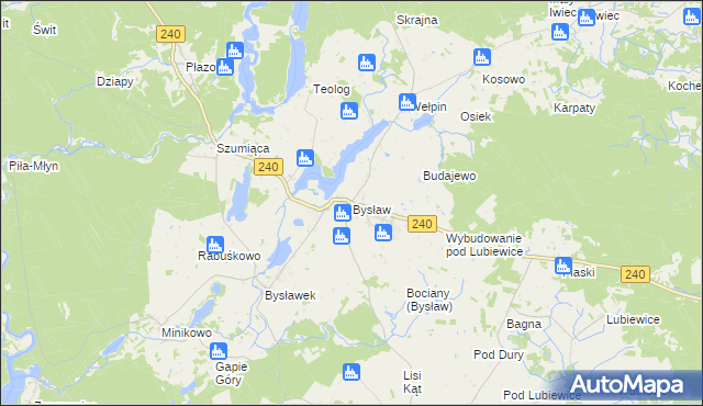 mapa Bysław, Bysław na mapie Targeo