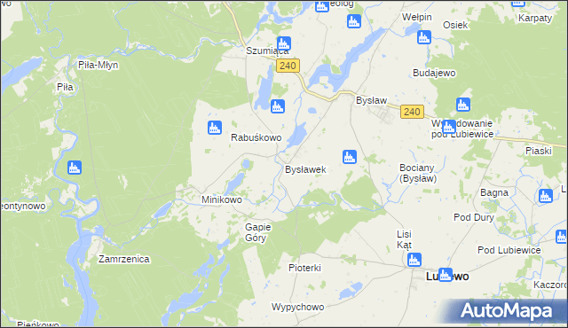 mapa Bysławek, Bysławek na mapie Targeo