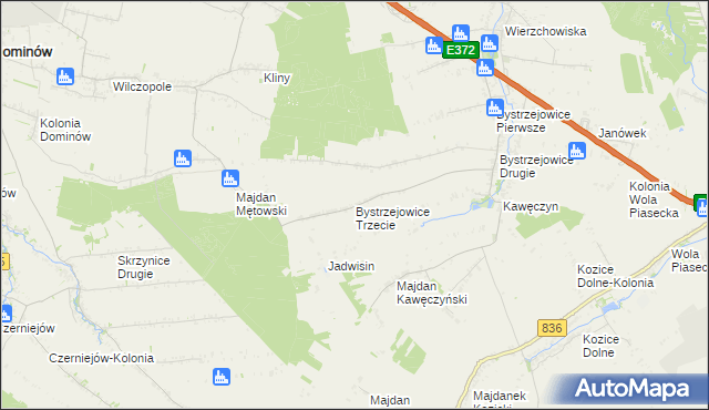 mapa Bystrzejowice Trzecie, Bystrzejowice Trzecie na mapie Targeo