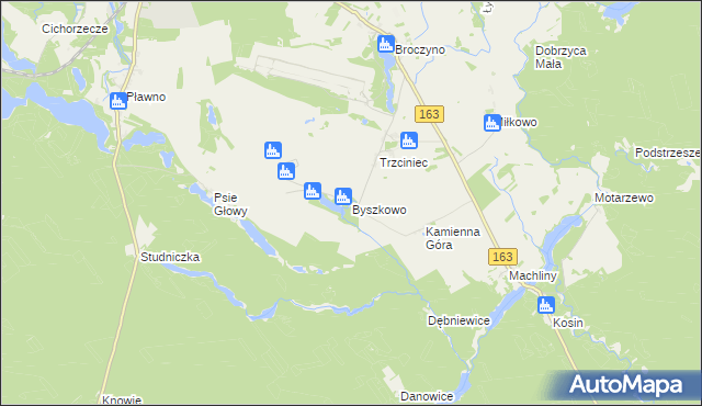 mapa Byszkowo, Byszkowo na mapie Targeo