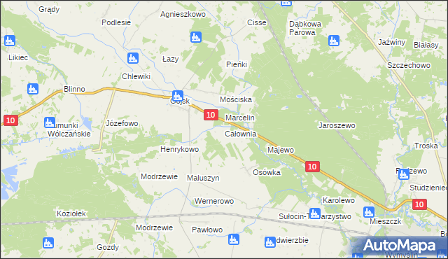 mapa Całownia, Całownia na mapie Targeo