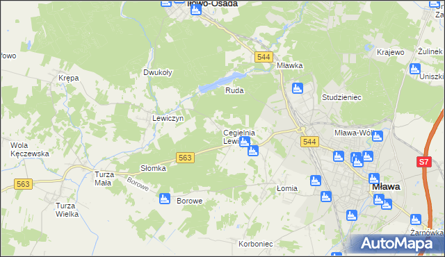 mapa Cegielnia Lewicka, Cegielnia Lewicka na mapie Targeo