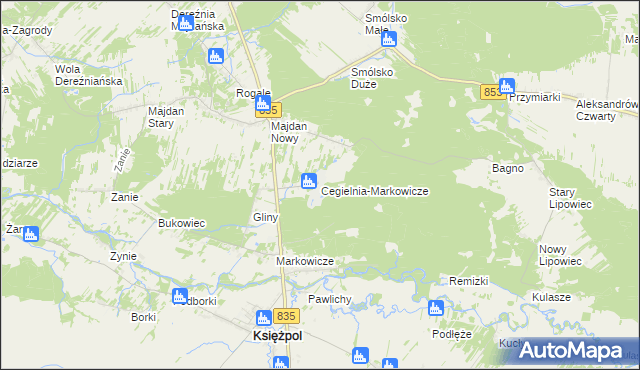 mapa Cegielnia-Markowicze, Cegielnia-Markowicze na mapie Targeo