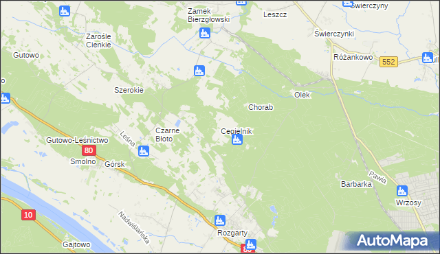 mapa Cegielnik, Cegielnik na mapie Targeo