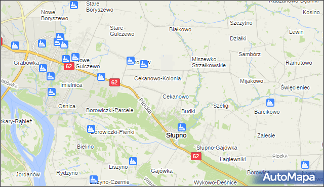 mapa Cekanowo gmina Słupno, Cekanowo gmina Słupno na mapie Targeo
