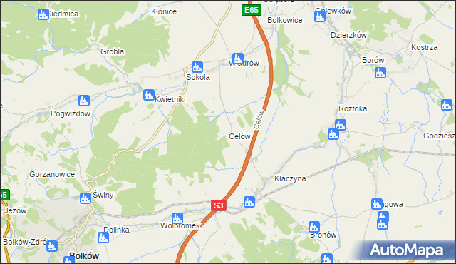 mapa Celów, Celów na mapie Targeo