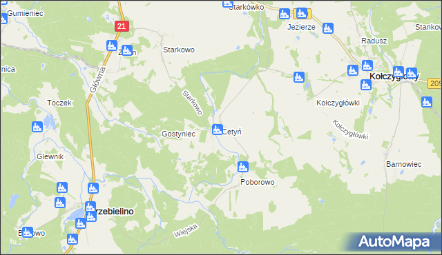 mapa Cetyń, Cetyń na mapie Targeo