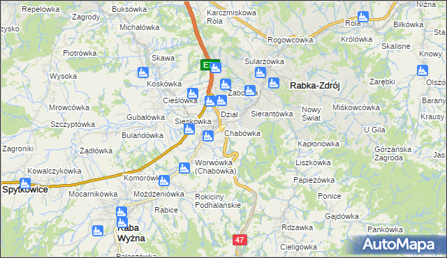 mapa Chabówka, Chabówka na mapie Targeo