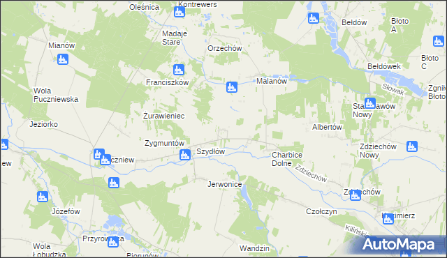 mapa Charbice Górne, Charbice Górne na mapie Targeo