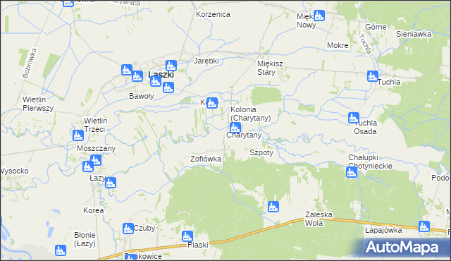 mapa Charytany, Charytany na mapie Targeo