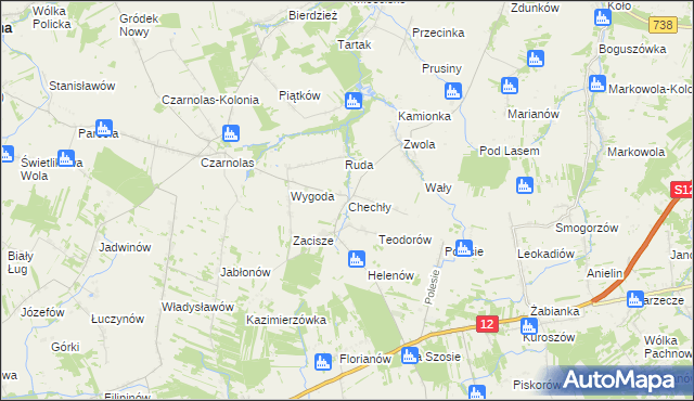 mapa Chechły, Chechły na mapie Targeo