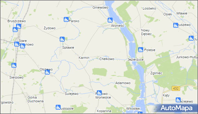 mapa Chełkowo, Chełkowo na mapie Targeo