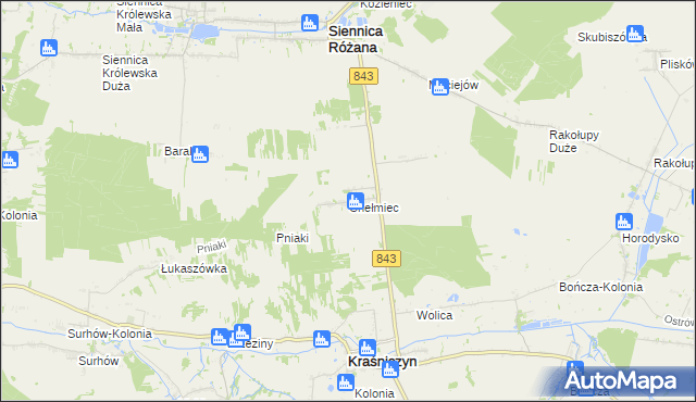 mapa Chełmiec gmina Kraśniczyn, Chełmiec gmina Kraśniczyn na mapie Targeo